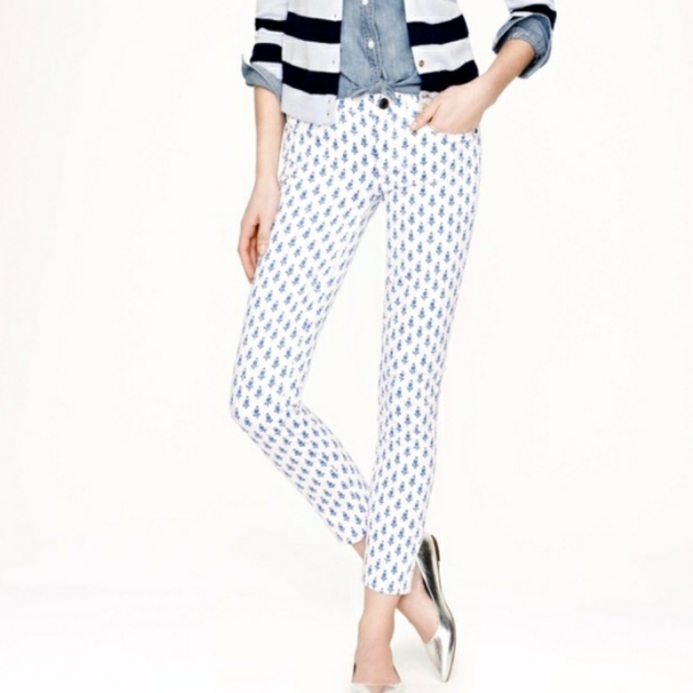 J. Crew Toothpick Thistle Print Jeans size 26